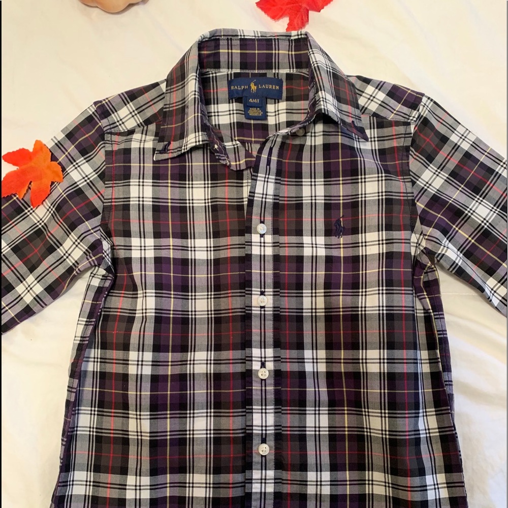 Ralph Lauren Boys Plaid Button Up Plaid Shirt